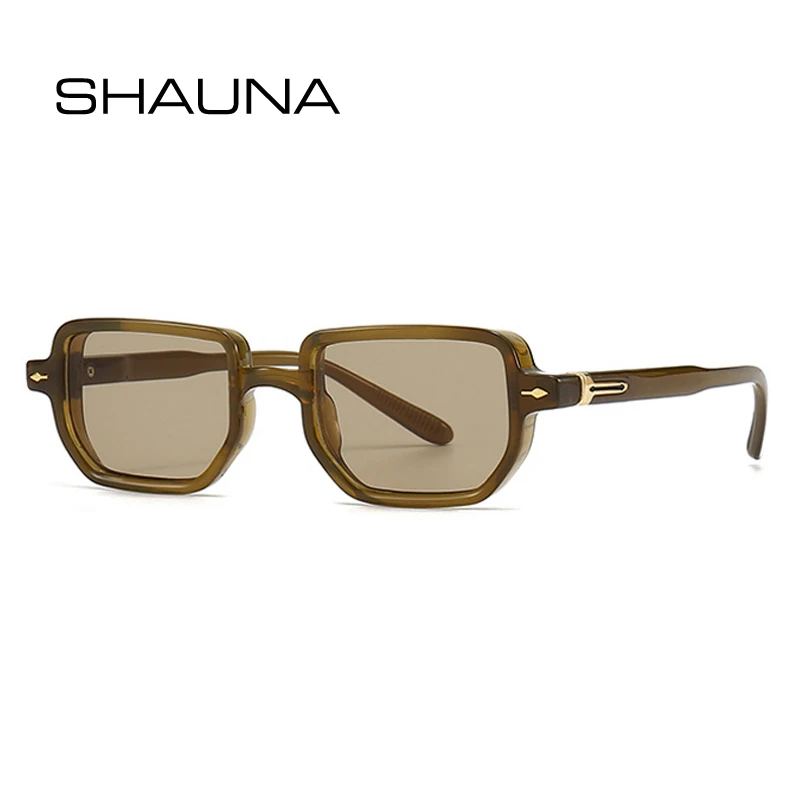 Top Trends: SHAUNA Ins Popular Fashion Rectangle Sunglasses Women Shades UV400 Retro Gradient Men Square Trending Rivets Sun Glasses Shoppable Styles