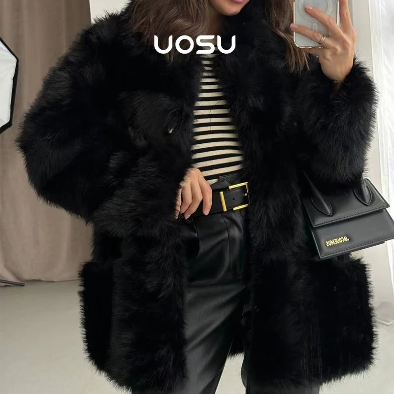 Top Trends: Fluffy Furry Solid Fake Fur Women Jacket Winter Thick Warm Long Shaggy Loose Faux Fur Coat Girls Club Party Streetwear Overcoats Shoppable Styles