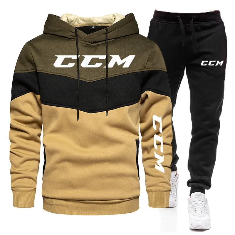 Top Trends: New 2022 CCM Print Men Zipper Hoodies Sweatshirt+ Sweatpants Suit Autumn Winter Warm Tracksuit Sets Men&#039;s Hooded Outwear Shoppable Styles