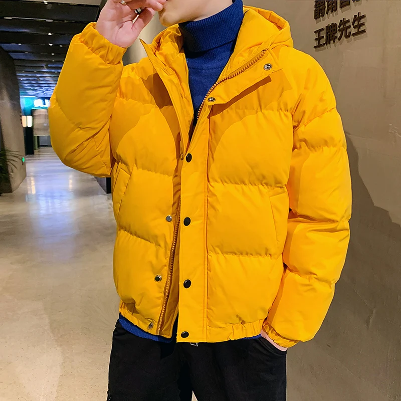 Top Trends: Fashion Thicken Parkas Men&#039;s Autumn Winter Casual Hooded Cotton-Padded Jacket Outwear Solid Color Loose Warm Windproof Down Coat Shoppable Styles