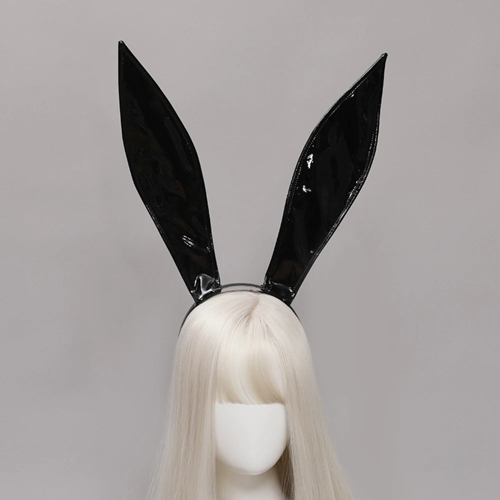 Top Trends: Sexy Bunny Ears Hairband Leather Rabbit Ears Headband Masquerade Headpiece For Halloween Hair Hoop Christmas Party Cosplay Props Shoppable Styles