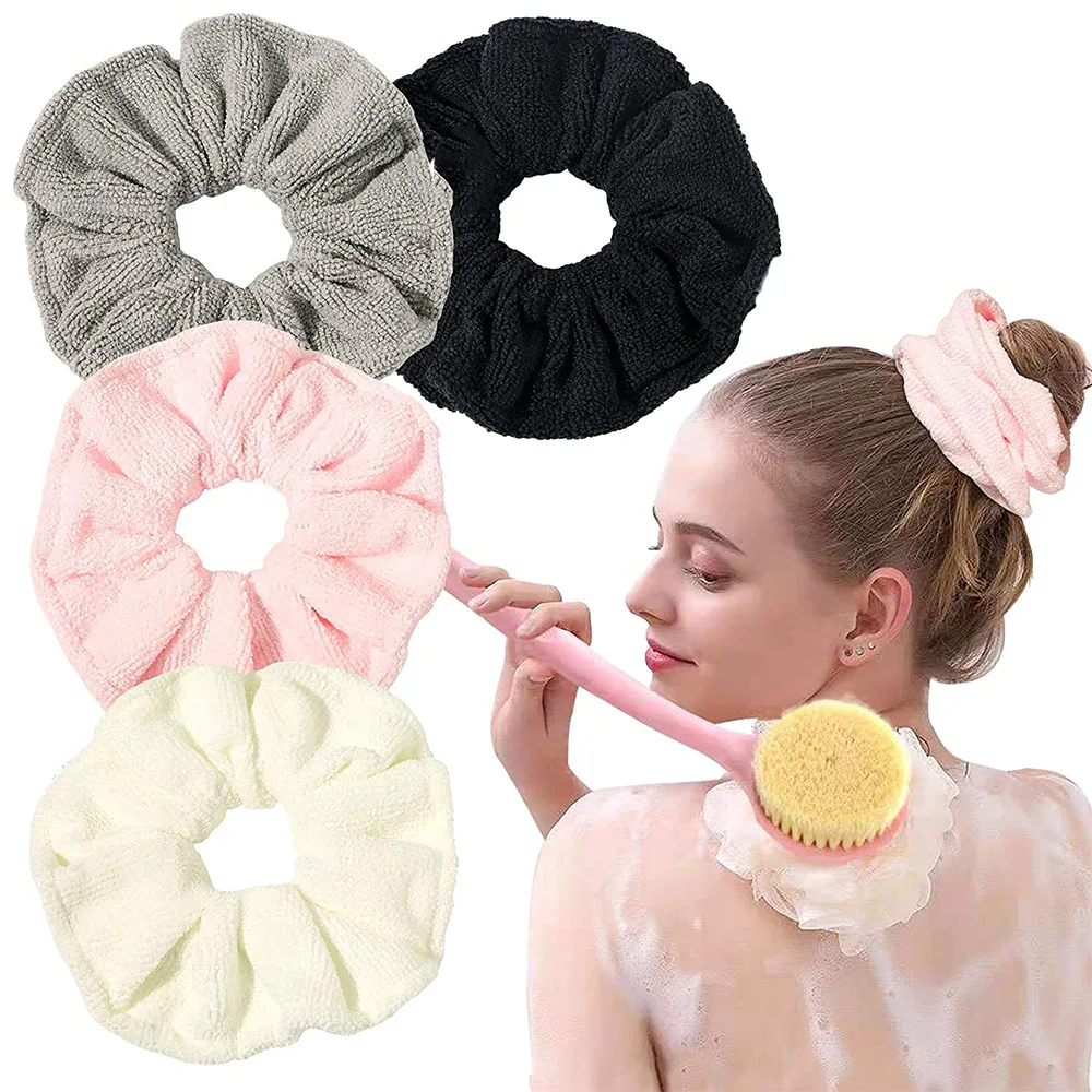 Top Trends: Microfiber Hair Drying Scrunchies Towel Fiber Buns Oversize Hair Rope For Women Absorbent Fast Terry Hair Bands Shoppable Styles