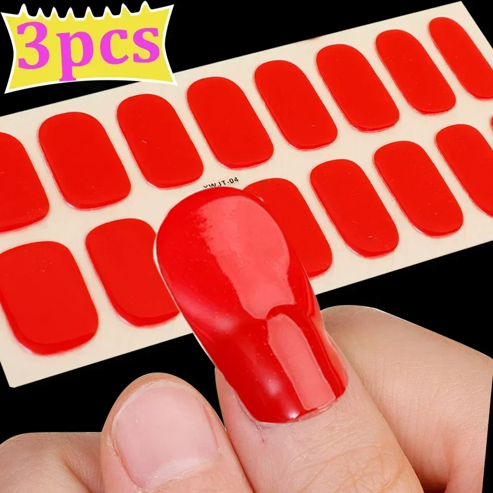 Top Trends: Colorful French Semi-Cured Gel Nail Patch Slider 16Tips Adhesive Full Cover Nails Sticker For UV Lamp DIY Long Lasting Decals Shoppable Styles