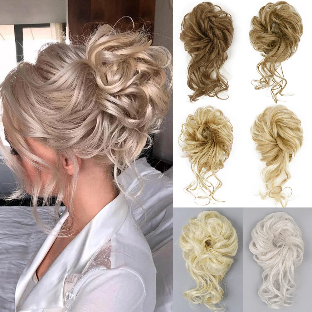 Top Trends: AZQUEEN Synthetic Hair Bun Extensions Messy Curly Chignon Blonde Brown Donut Updo Band Elastic Scrunchy Chignon For Women Shoppable Styles