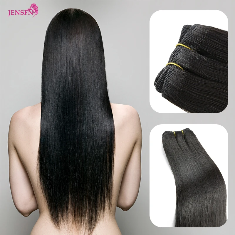 Top Trends: JENSFN Straight Human Hair Weft Bundles Extensions 16"-26" Remy Natural Hair Sew In Weaves Brown Blonde Color Thickening Shoppable Styles