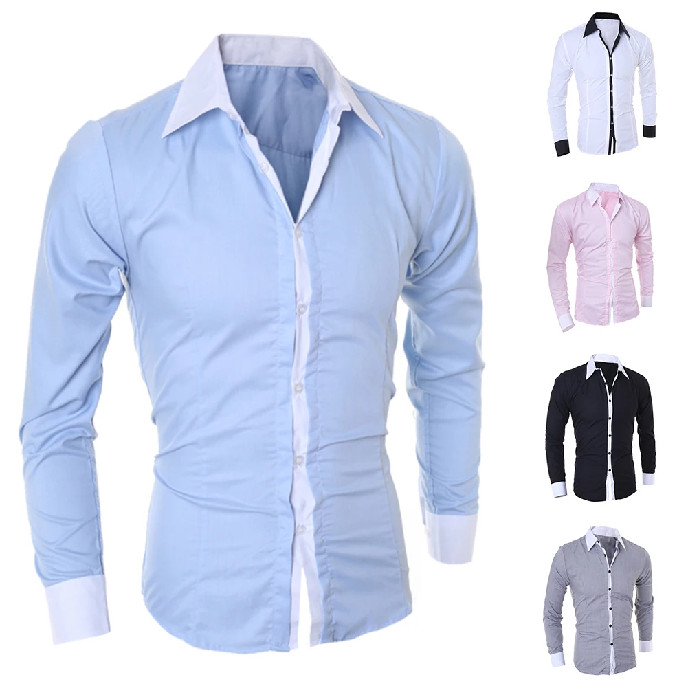 Top Trends: Mens Luxury Casual Slim Fit Dress Shirt Korean Style Long Sleeve Fashion Blouse Button Down Business Social Formal Shirts Tops Shoppable Styles