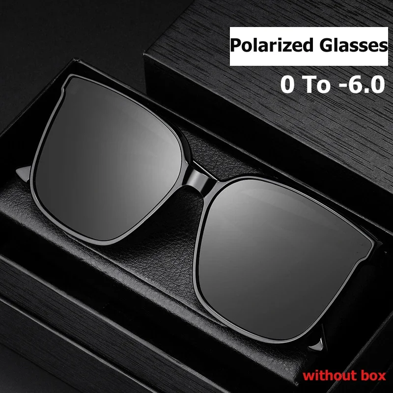 Top Trends: New Myopia Polarized Sunglasses Outdoor Men Women Oversized Black Eyewear Finished Cat Eye Frame Sun Glasses Diopter 0 To -6.0 Shoppable Styles