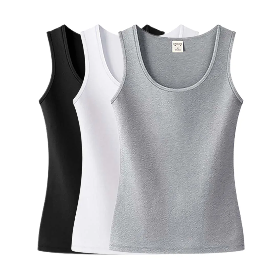 Top Trends: 3 Packs WomenSleeveless Summer Tops For Woman Cottton Casual Women T-shirts O-NECK Tank For Girls Solid Clothes For Lady Shoppable Styles