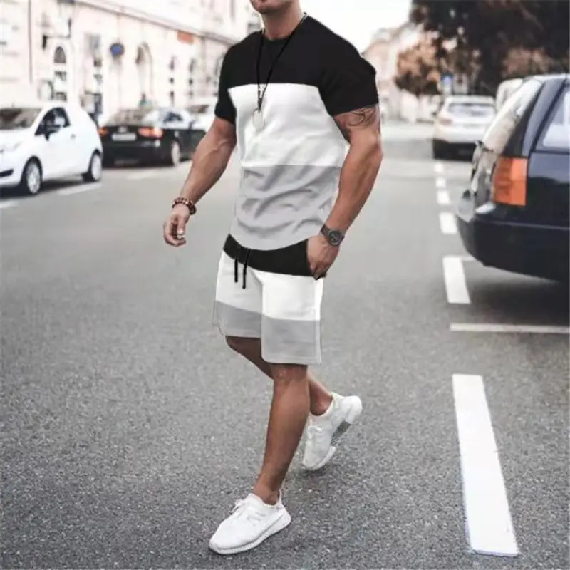 Top Trends: Summer Fashion T-shirts Set For Men Oversized 3D Printed Simple Tracksuit Jogging Sports Breathable Outfit Vintage Outdoor Suit Shoppable Styles