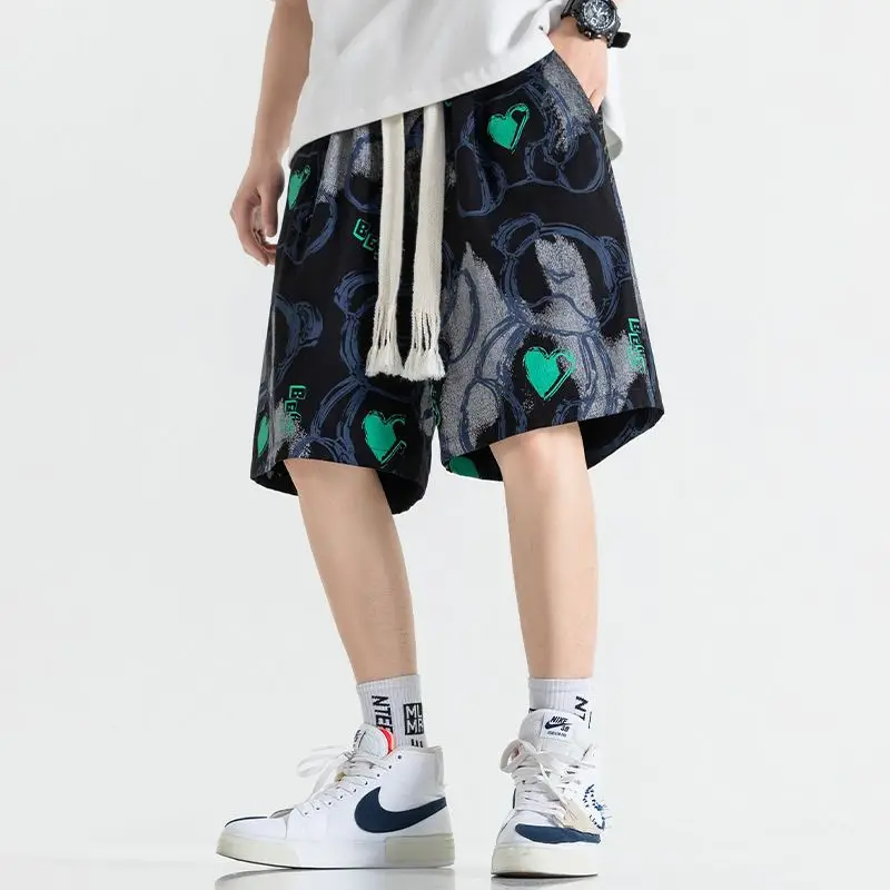 Top Trends: Summer Men Thin Ice Silk Beach Shorts Elastic Waist Pocket Cartoon Print Graffiti Fashion Casual Versatile Loose New Short Pants Shoppable Styles - Image 4