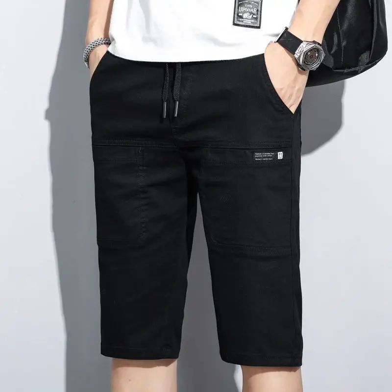 Top Trends: 2023 Summer New Y2k Clothes Men Multiple Pockets Shorts Elastic Waist Straight Patchwork Fashion Casual Drawstring Pants Shoppable Styles