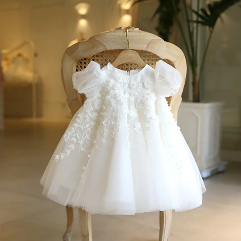 Top Trends: 2024 Flower Girl Elegant Dresses Baby Kid Infant Lace Flower Dress Patchwork White Gown Children Baptism Formal Elegant Clothing Shoppable Styles