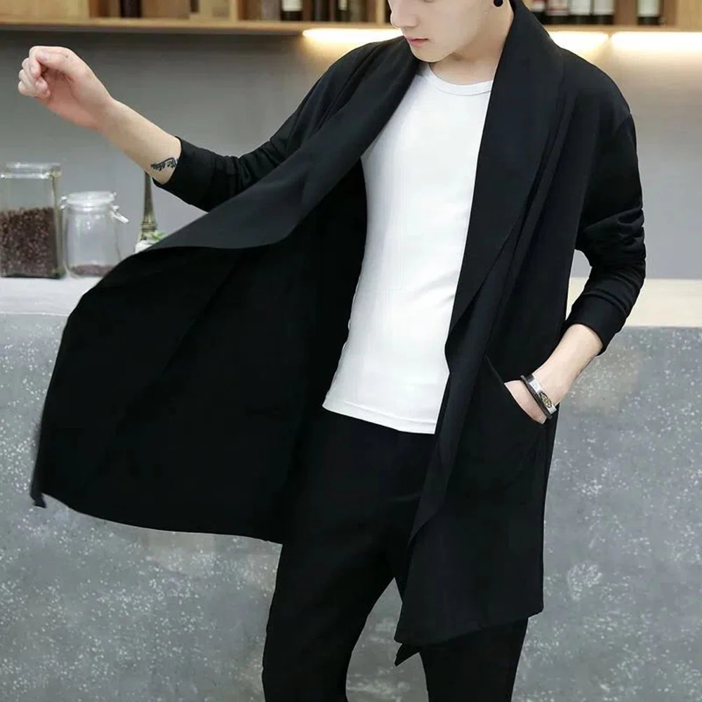 Top Trends: Autumn Men Fashion Korean Style Long Trench Coat Hooded Cloak Abrigo Hombre Men Punk Hip Hop Cardigan Casual Streetwear Cape Shoppable Styles