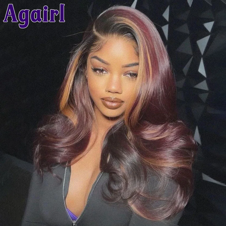 Top Trends: Multi Color Dark Red Blonde Highlight Body Wave Wig Wear Go 13x4 13X6 Lace Frontal Wig Glueless 4X6 Lace Closure Human Hair Wigs Shoppable Styles