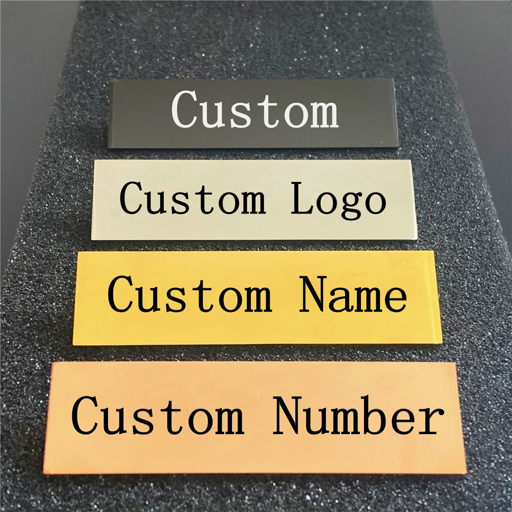 Top Trends: WLP Stainless Steel Custom Name Business ID Plate Logo Tag Brooches Pin Personalized Engraved Text Brooch Badges Accessories Shoppable Styles