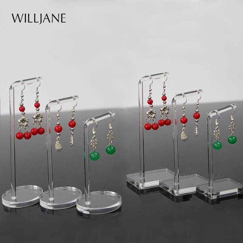 Top Trends: Transparent Acrylic Jewelry Earrings Display Stand Rack Showcase 2 Holes Hanging Earring Studs Holder Organizer Photography Prop Shoppable Styles