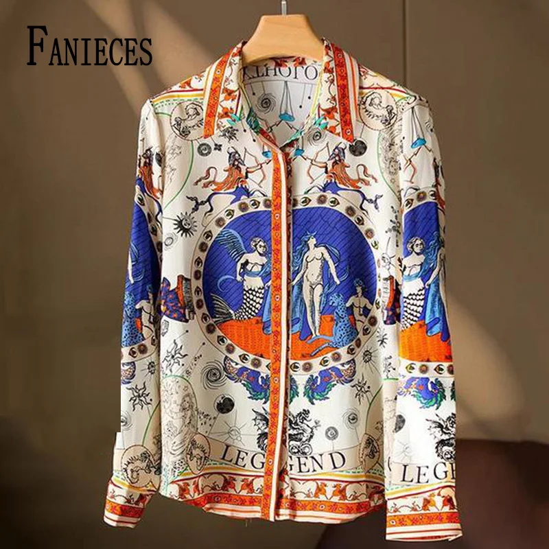 Top Trends: FANIECES Luxury Print Women's Shirt Spring Long Sleeve Silk Blouses Elegant Office Lady Tops сорочка женская Camisas Y Blusas Shoppable Styles