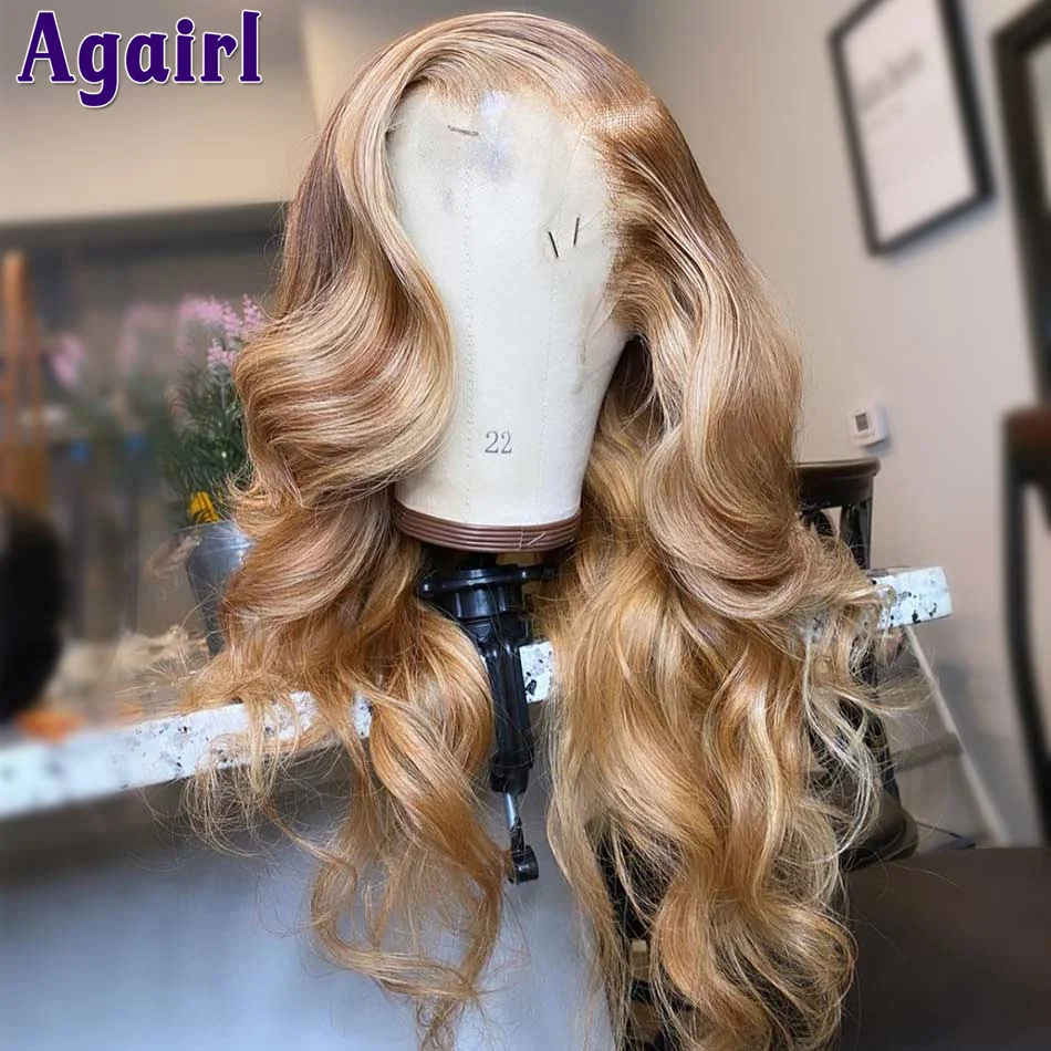 Top Trends: 13x4 13x6 Human Hair Wigs Honey Brown Highlights Brazilian Remy Lace Frontal Wig Ombre 4 27 Body Wave Lace Front Wig Pre Plucked Shoppable Styles