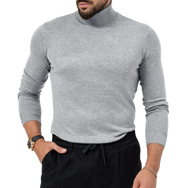 Top Trends: 2023 Autumn And Winter New Men&#039;s Casual Fashion Warm Underwear High Elastic High Neck Knitted Cashmere Sweater Thickened Shoppable Styles