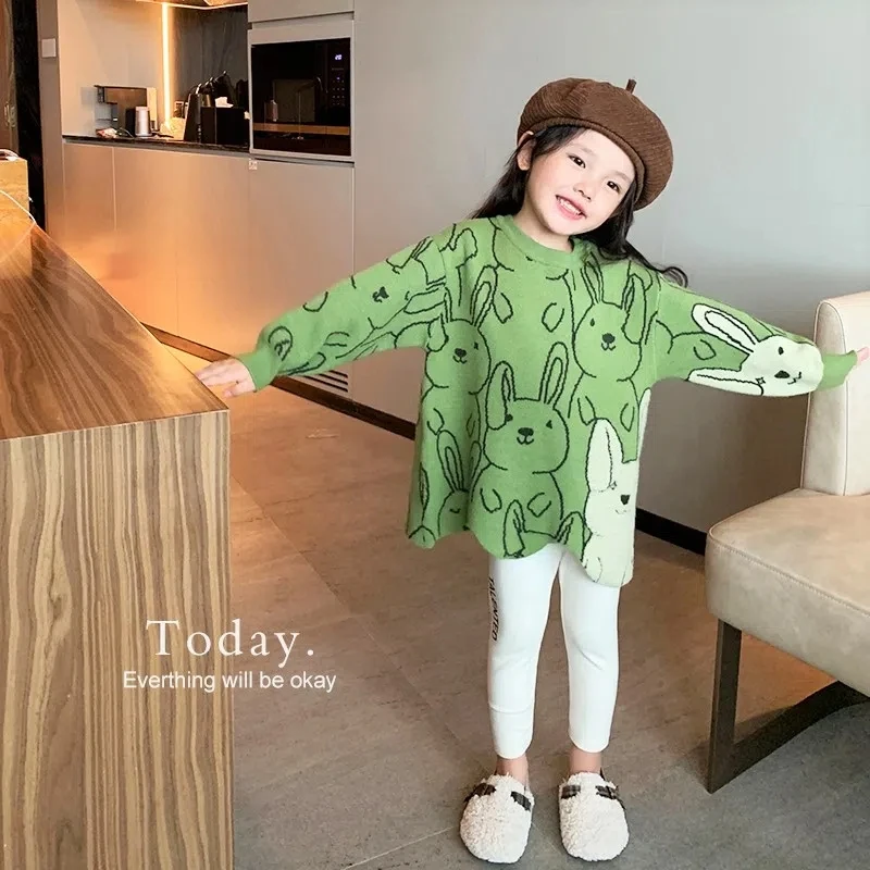 Top Trends: Kids Cute Rabbit Knit Sweaters For Girls Irregular O Neck Christmas Pullover Sweater Coat Toddler Baby Long Sleeve Sweaters 6 8 Shoppable Styles - Image 2