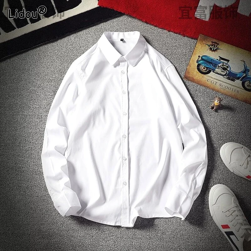 Top Trends: 2023 Loose Men's Clothing New Formal Office Business Casual Tops Thin Solid Spring Summer Fashion Casual Button Capable Loose Shoppable Styles