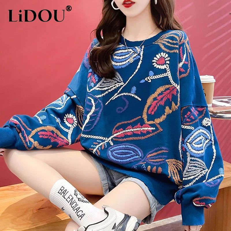 Top Trends: Autumn Winter Streetwear Casual Fashion Printing Sweatshirt Women Round Neck Harajuku All-match Pullovers Hipster Trend Jumpers Shoppable Styles