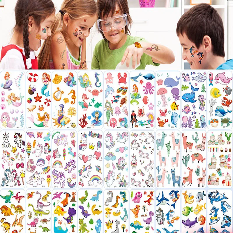 Top Trends: 10PCS New Children&#039;s Temporary Tattoos Body Art Arm Fake Tatoo For Kids Animal Cartoon Tattoos Stickers Fake Tattoo Stickers Shoppable Styles