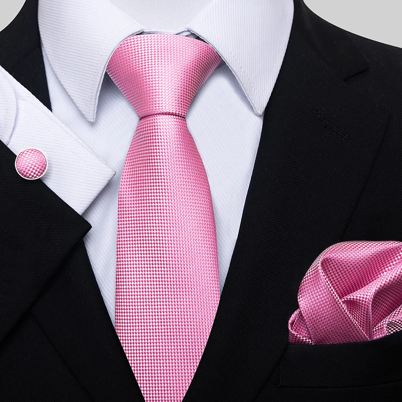 Top Trends: Fashion Dropshipping Holiday Gift Tie Pocket Squares Cufflink Set Necktie Dot Man Pink Wedding Accessories Fit Workplace Shoppable Styles