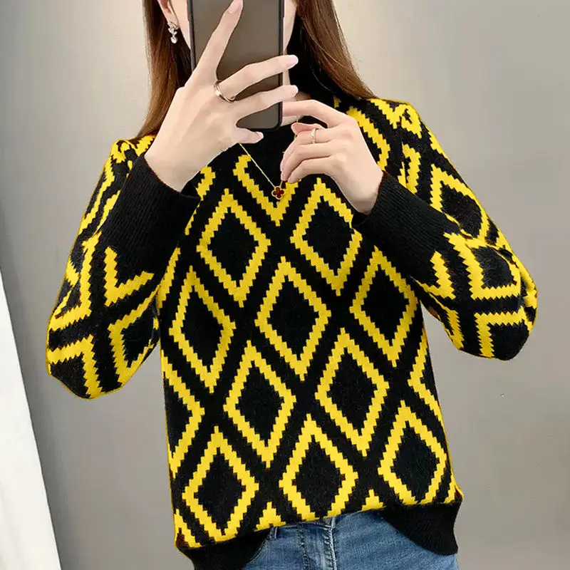 Top Trends: Fashion Loose O-Neck Knitted Casual Sweaters Women's Clothing 2023 Autumn Winter Oversized Korean Pullovers Commuter Tops Shoppable Styles