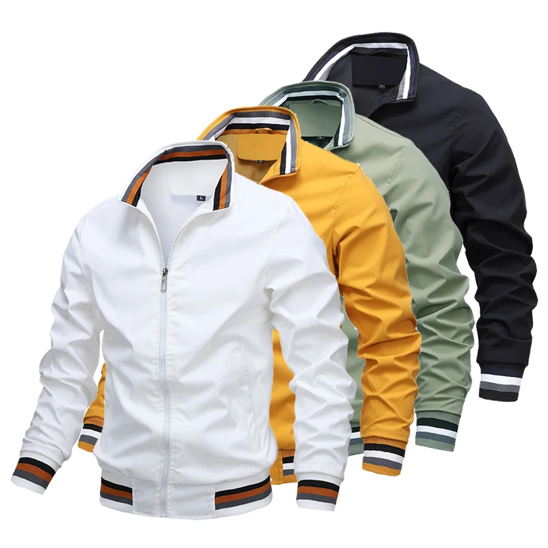 Top Trends: Men’s Windbreaker Jacket White Casual Jacket Fashion Men Outdoor Waterproof Sports Coat Spring Summer Bomber Jacket Men Clothing Shoppable Styles