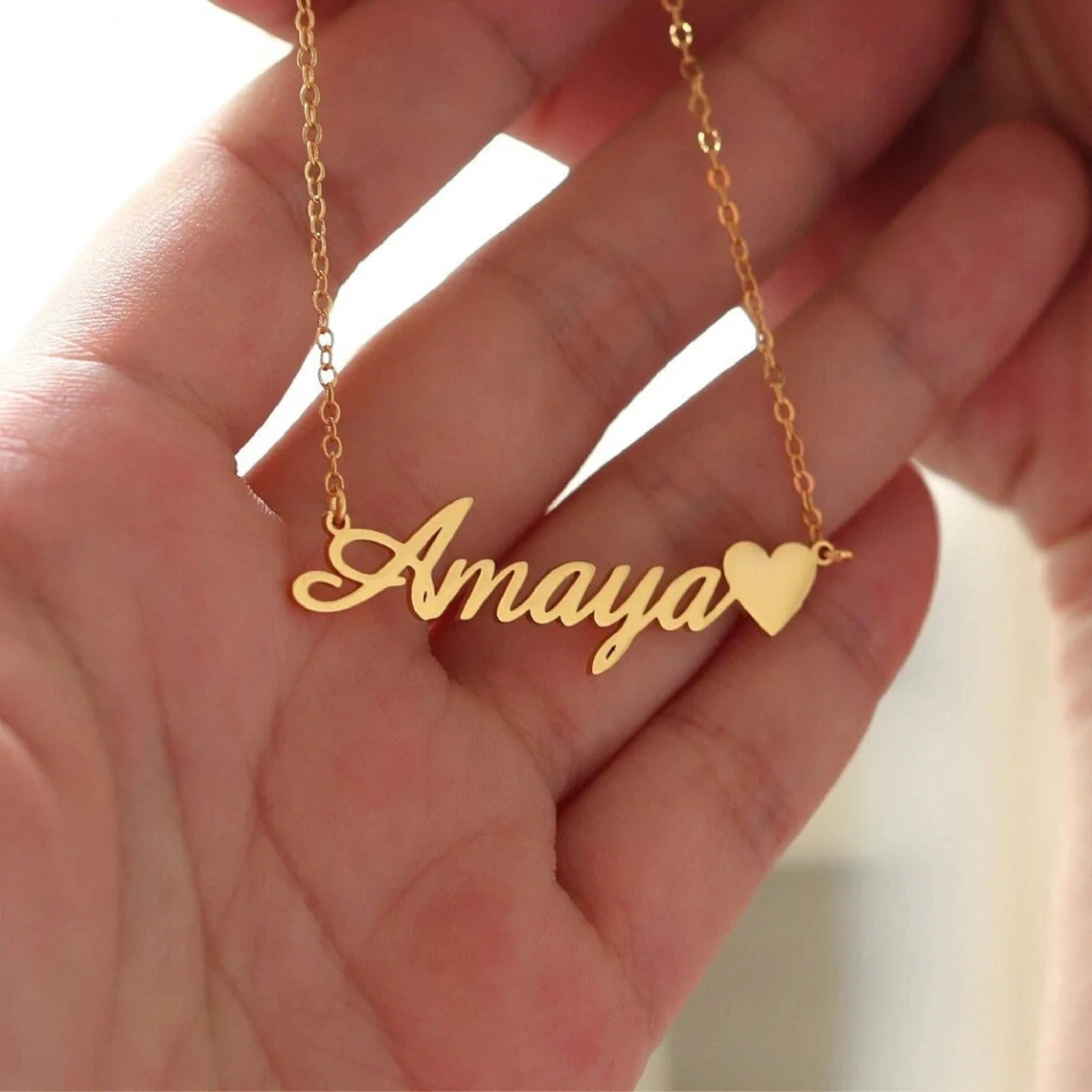 Top Trends: Women&#039;s Personalized Name Necklace Waterproof Gold Plated Stainless Steel Customized Letter Heart Nameplate Gift For Lover Mom Shoppable Styles