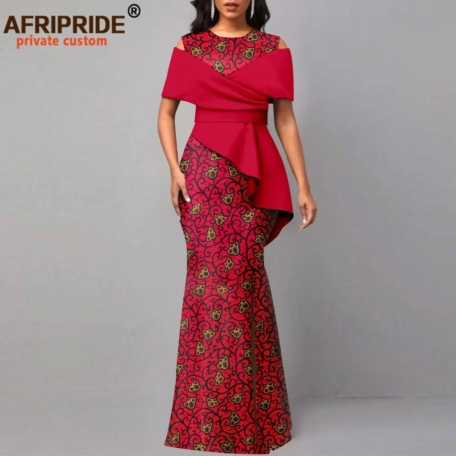 Top Trends: African Dresses For Women Off The Shoulders O-neck High Waist Casual Maxi Dress Ankara Attire Party Evening Outfits A2325006 Shoppable Styles