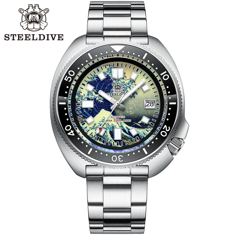 Top Trends: STEELDIVE SD1970J Kanagawa Turtle Full Luminous Dial Ceramic Bezel NH35 AutomaticSTEELDIVE Offical Store Mens Dive Watch Shoppable Styles