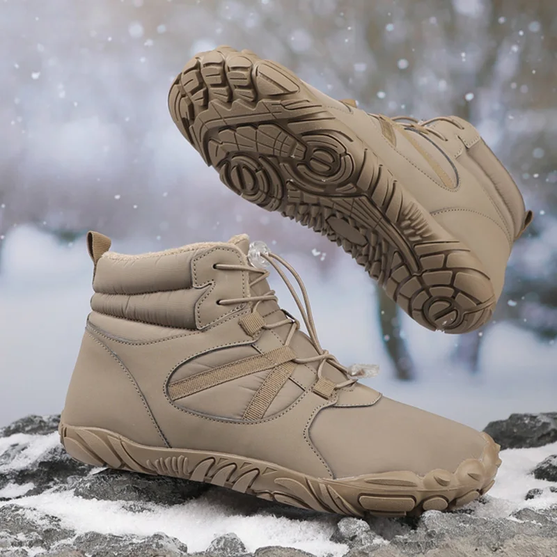 Top Trends: Cotton Shoes Barefoot Boots Women Winter Snow Boots For Men Plush Warm Ankle Shoes Non-slip Outdoor Waterproof Hiking Shoes Shoppable Styles