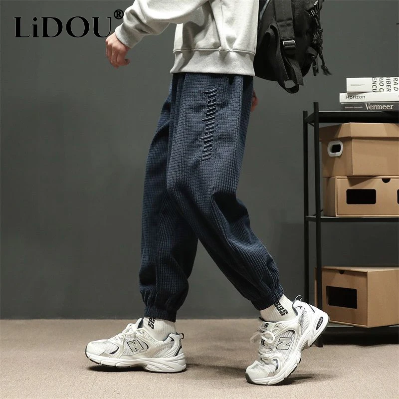 Top Trends: Spring Autumn Letter Solid Embroidery Casual Trousers Man Loose Korean Chic Sweatpants Fashion Pockets Streetwear Male Clothes Shoppable Styles