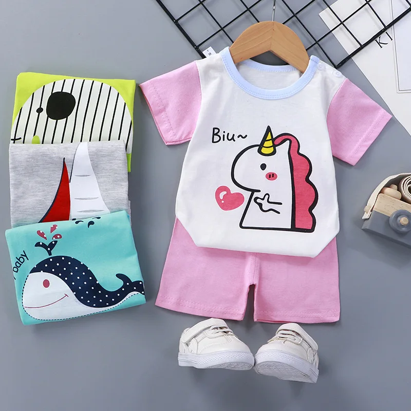 Top Trends: Cotton Infant Boy Girl Clothes Summer Suit Baby Sets Cute Tshirt Toddler Boys Short Sleeve T-shirt+ shorts Suit Dropshipping Shoppable Styles