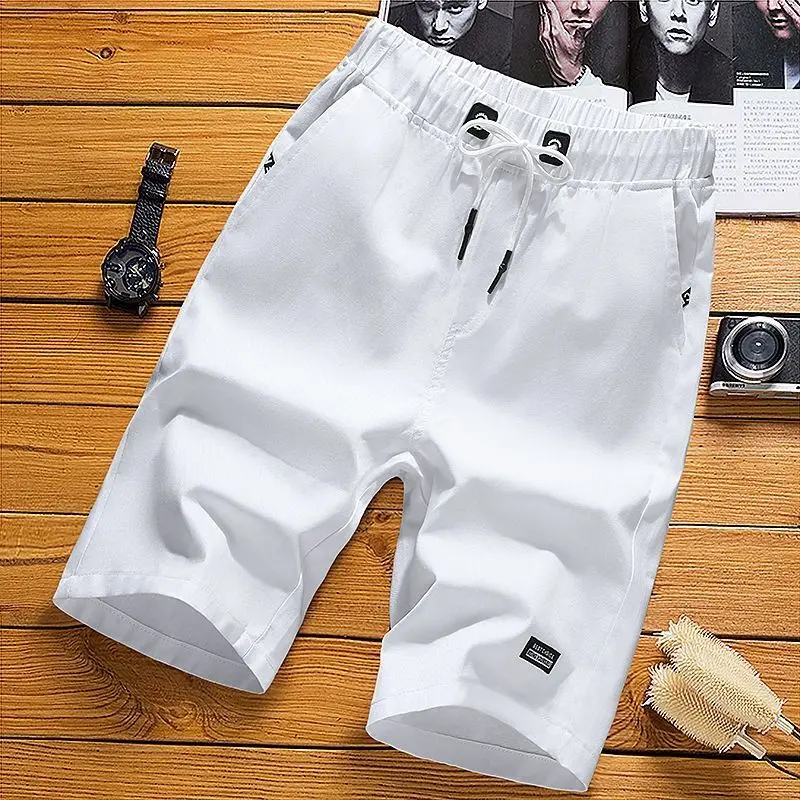 Top Trends: Pure Cotton Men Casual Shorts Summer Essentials Solid Pockets Elastic Waist Loose Versatile Khaki Sports Beach Short Pants 5XL Shoppable Styles