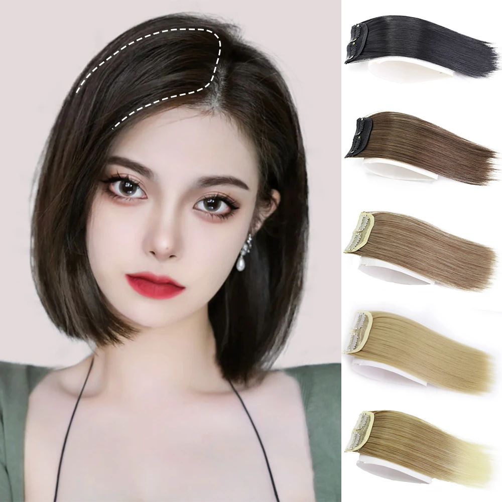 Top Trends: AZQUEEN Synthetic Invisible Seamless Straight 2 Clips Hair Pads Increase Hair Volume Hair Extension Top Side Cover Hairpiece Shoppable Styles