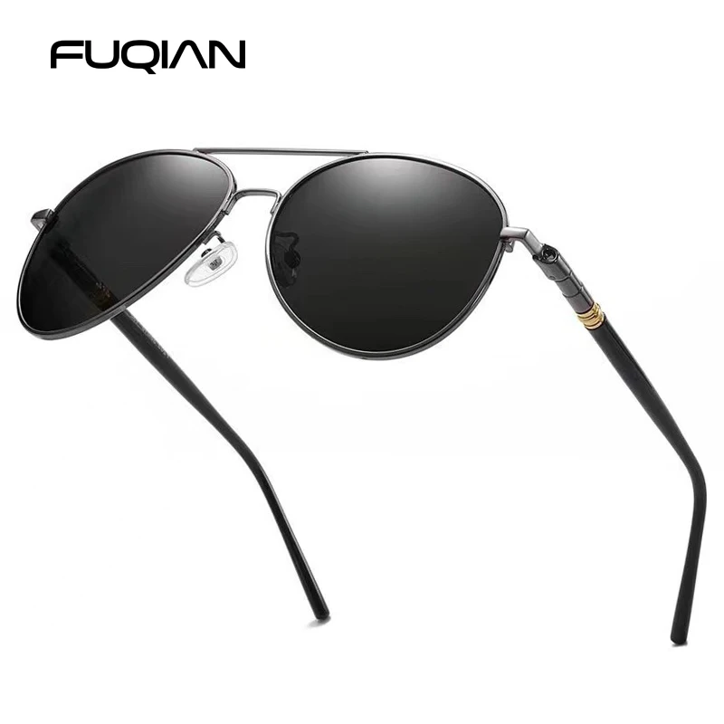 Top Trends: Classic Pilot Men Polarized Sunglasses Fashion Oversized Metal Aviation Male Sun Glasses Classic Black Driving Shades UV400 Shoppable Styles