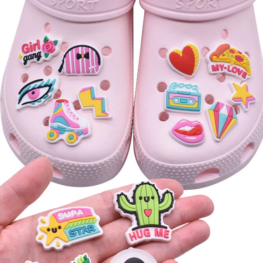 Top Trends: Wholesale 1pcs PVC Shoe Accessories For Crocs Charms Cactus Badge Women Sandals Buckle Kids Pins Men Decoration Jeans X-mas Gift Shoppable Styles