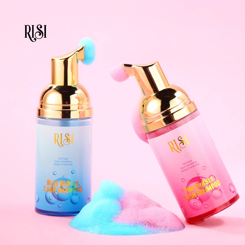 Top Trends: RISI Pink Bubble Eye Lash Foam Cleanser Shampoo Mousse For Eyelashes Extension Eyelash Cleaning Foam Pump Clean Shoppable Styles