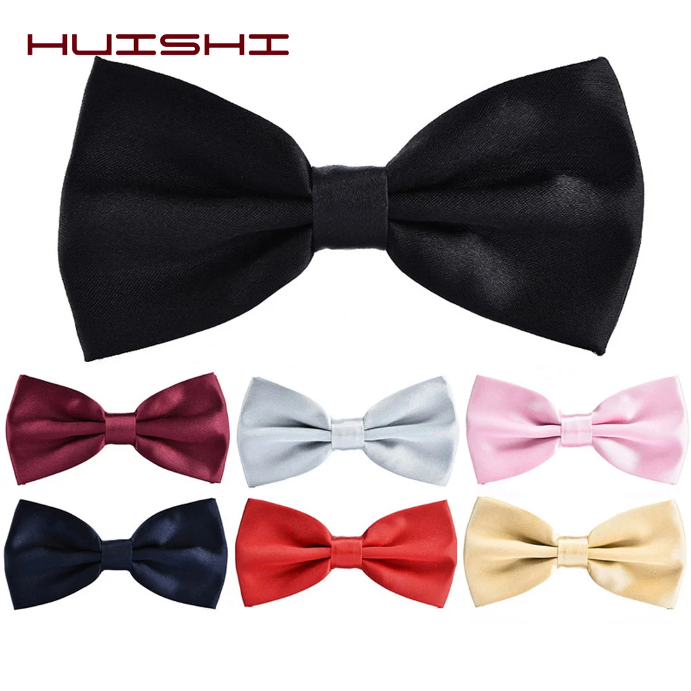 Top Trends: Men Bowties Classic Satin Bowtie Hot Sale Gentleman Necktie For Wedding Party Adjustable Solid Colorful Men Bow Ties Neck Cravat Shoppable Styles