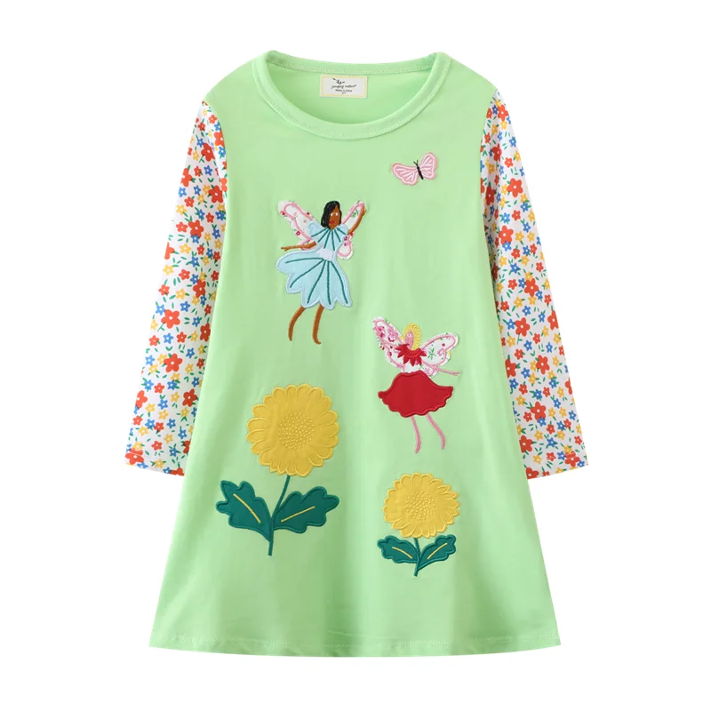 Top Trends: Jumping Meters 2-12T Hot Selling Princess Girls Dresses Fairy Tale Embroidery Autumn Spring Children's Costume Long Sleeve Dress Shoppable Styles