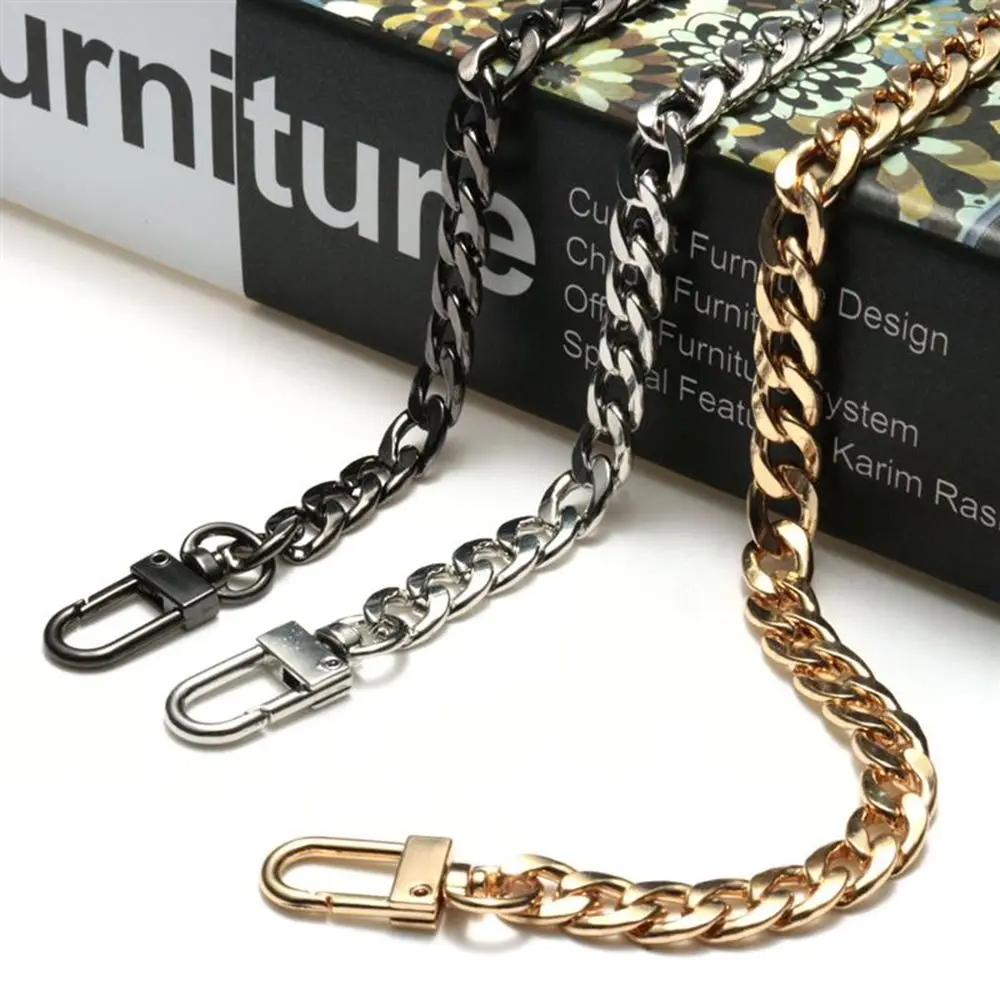 Top Trends: 40-120cm Bag Chain Strap Handle Shoulder Crossbody Handbag Bag Belt Metal Replacement Thick Flat Chains Bag Parts Accessories Shoppable Styles