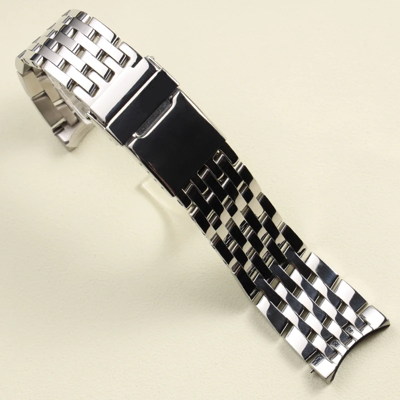 Top Trends: High Quality 22 24mm Solid Polished Silver Stainless Steel Bracelet For Breitling Navitimer Watchband With Logo Shoppable Styles