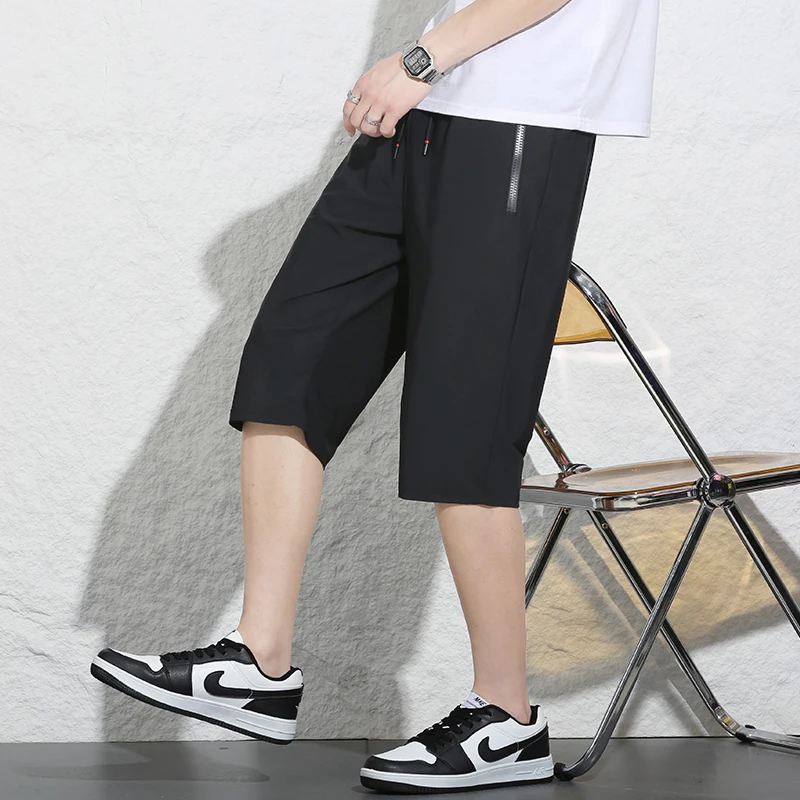 Top Trends: New Summer Thin Men'S Elastic Quick Dry Casual Sports Shorts Loose And Stylish Versatile Ice Silk Straight Leg 7-Point Trousers Shoppable Styles - Image 3