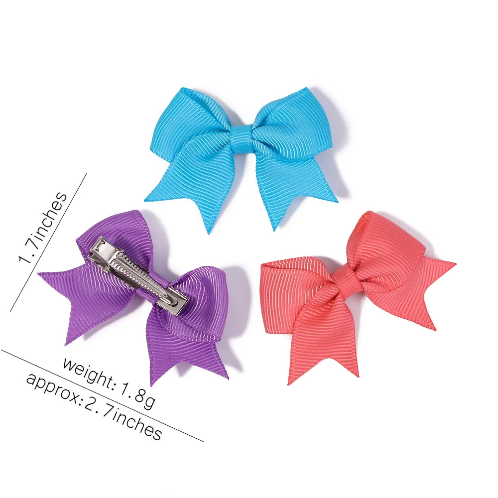 Top Trends: 10Pcs / Set Solid Color Grosgrain Ribbon Hairpins For Kids Bows Hair Clips Boutique Handmade Headwear Girls Baby Hair Accessories Shoppable Styles - Image 6