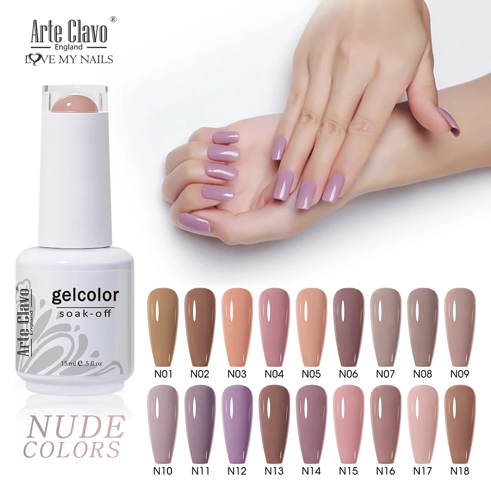 Top Trends: Arte Clavo UV Gel Nail Polish Nude 15ml Pink Color Series Gel Lacquer Varnish Nail Paint Top UV&Gel LED Nail Art Hybrid Soak Off Shoppable Styles