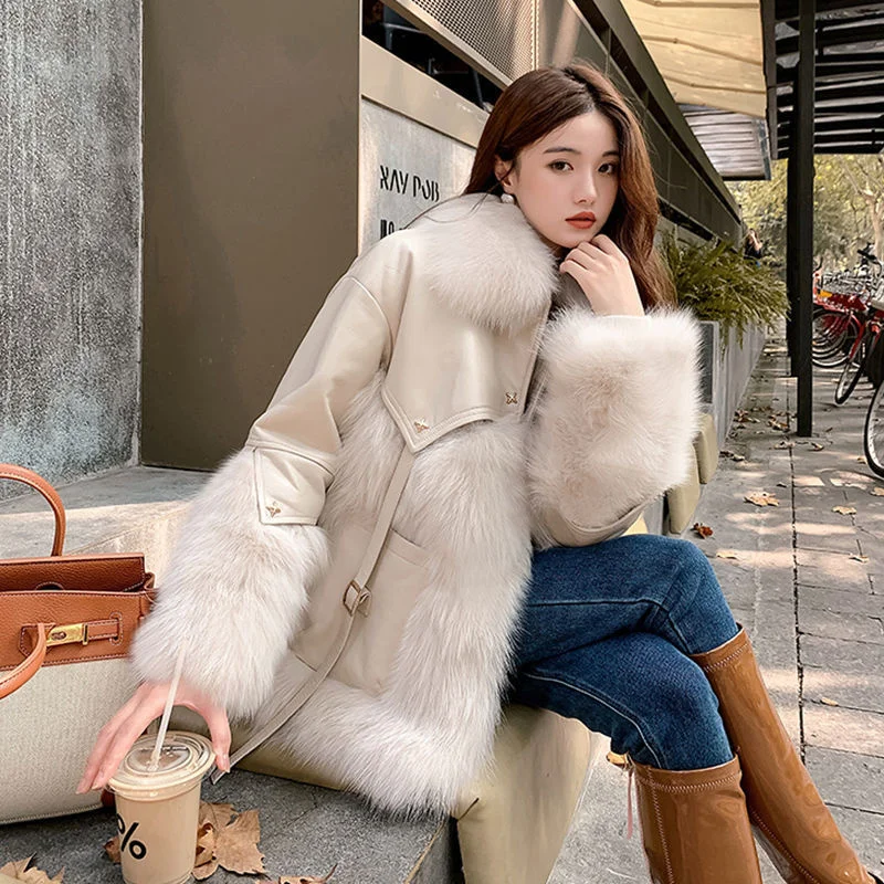 Top Trends: 2022 Autumn And Winter New Temperament Net Red Imitation Fur Coat Women&#039;s Fashion Thickening Motorcycle Plush Jacket Trend Shoppable Styles