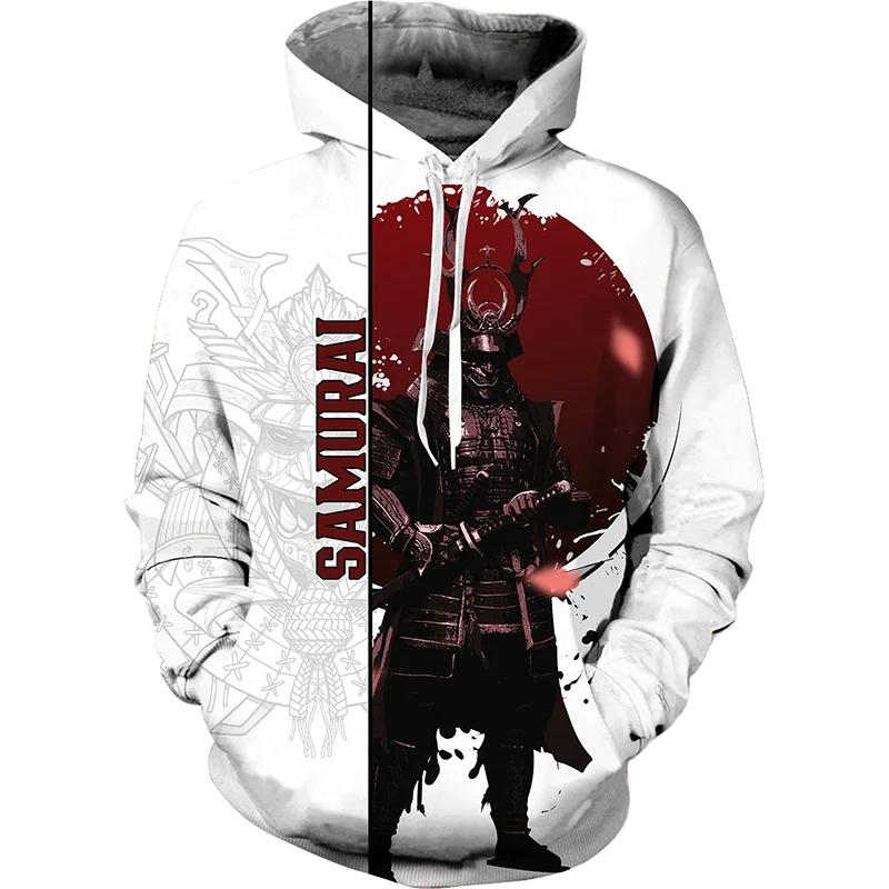 Top Trends: 2024 Anime Samurai Culture Fashion Men's Hoodie 3D Print Long-sleeved Drawstring Sweatshirt Black Autumn And Winter Japanese Shoppable Styles - Image 2